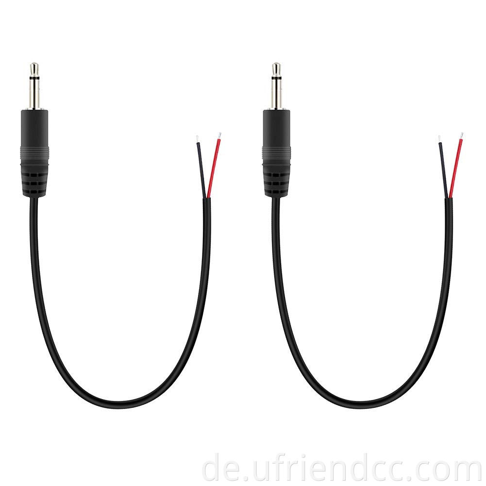 2,5 mm männlicher Stecker zum bloßen Draht offenes Ende TS 2 Pole Mono 2,5 mm Stecker -Jackanschluss -Audiokabel